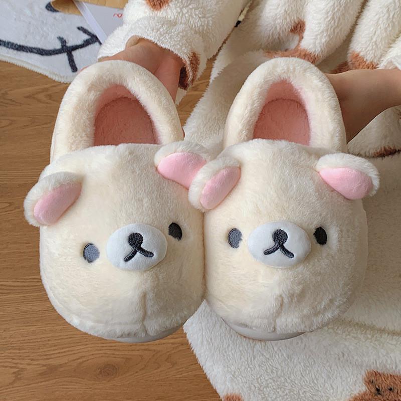 Rilakkuma Cozy Cotton Slippers With Nonslip Sole For Indoor Comfort