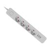 Defender SFS 133 Power Strip 1.5 M, 4 Sockets, 3x USB White