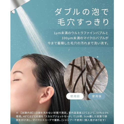 SALONIA Fine Bubble Clear Shower Head with Micro-Nano Bubble Technology, Water-Saving, High Water Pressure, Chlorine Removal Cartridge + Bicarbonate T