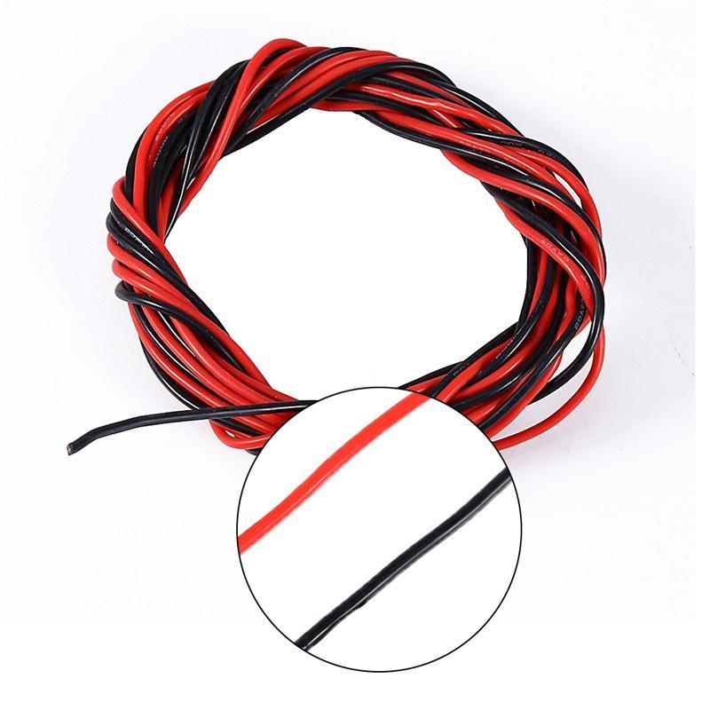 Nya 12/16/18/20AWG 5M gauge flexibel mjuk silikontråd svarta och röda kablar för RC