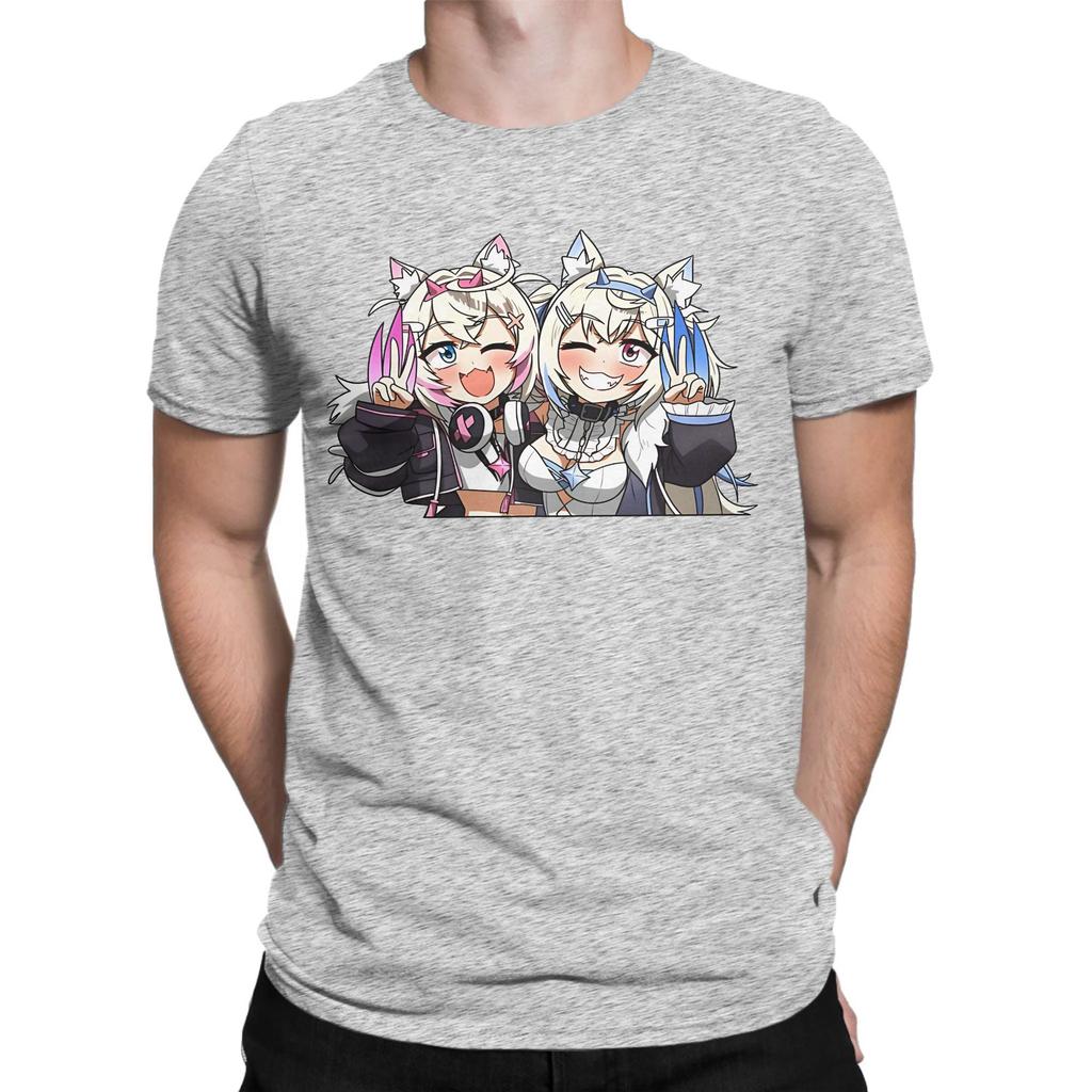 Men Women Graphic Fuwamoco bau Bau Hololive  Tee T Shirt Pure Cotton  T-shirts Clothes