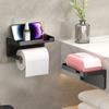 1 Wall Mounted Toilet Paper Holder, with Mobile Phone and Perfume Holder - No Need To Drill, Durable Plastic Bathroom Storage Box
