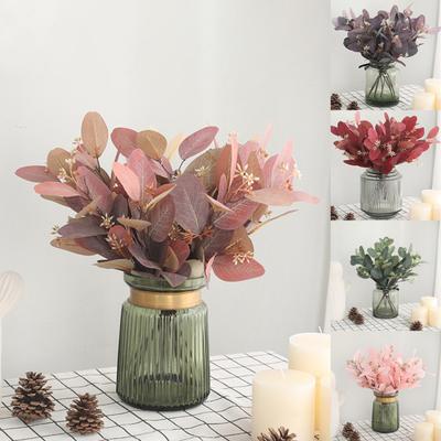 Elegant Portable Convenient Vivid Exquisite Long Life Eucalyptus Artificial Leaves Plant Decor