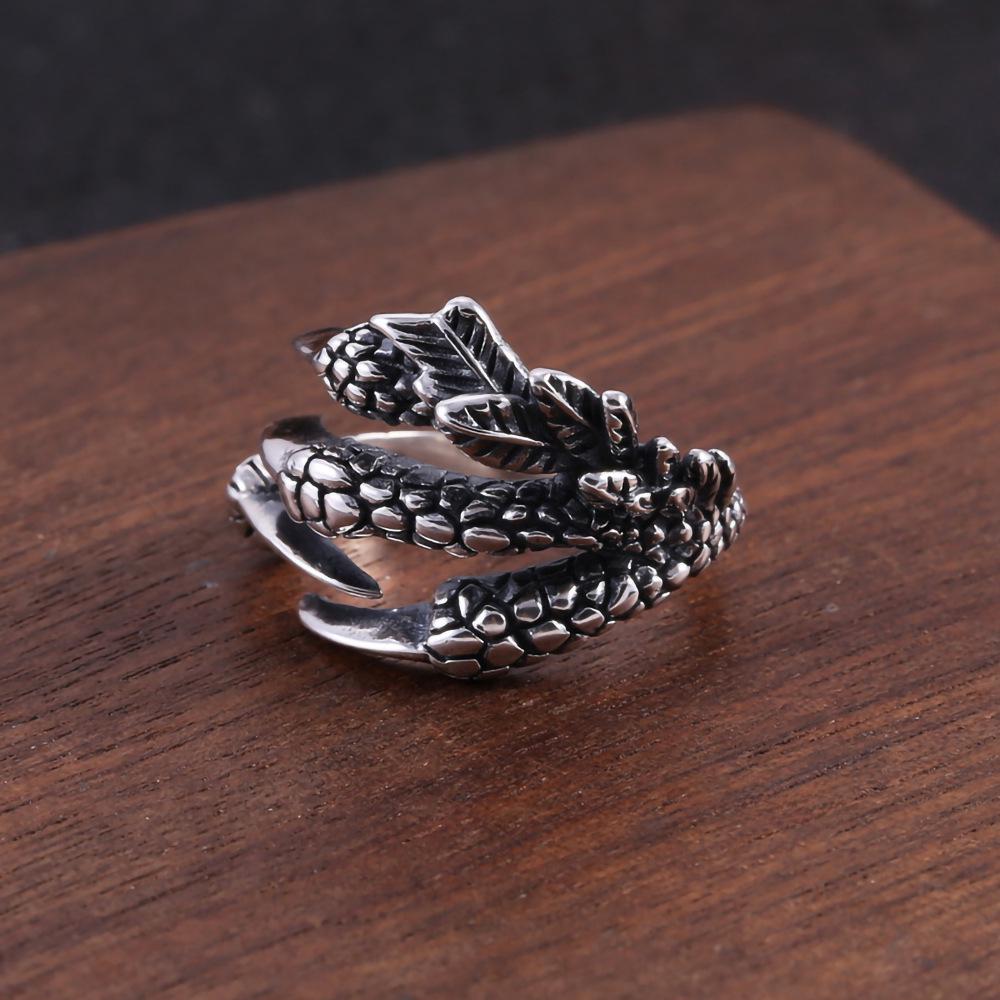 Unisex Retro Eagle Claw Ring - Classic Fashion Jewelry for Couples