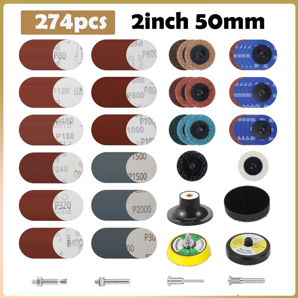25/50/75mm Sanding Disc 1"2" 3inch 60-10000 Grit Polishing Sandpaper Assortment for Drill Grinder Rotary Tools Die Grinder Wood