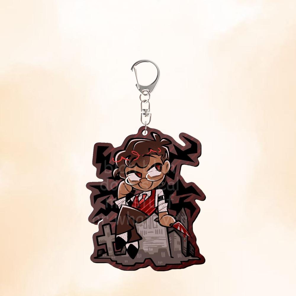 For Acrylic Keychain Anime Peripheral Vox Alastor Valentino Velvet Baxter Q Version Backpack Accessories Pendant Festival Gift