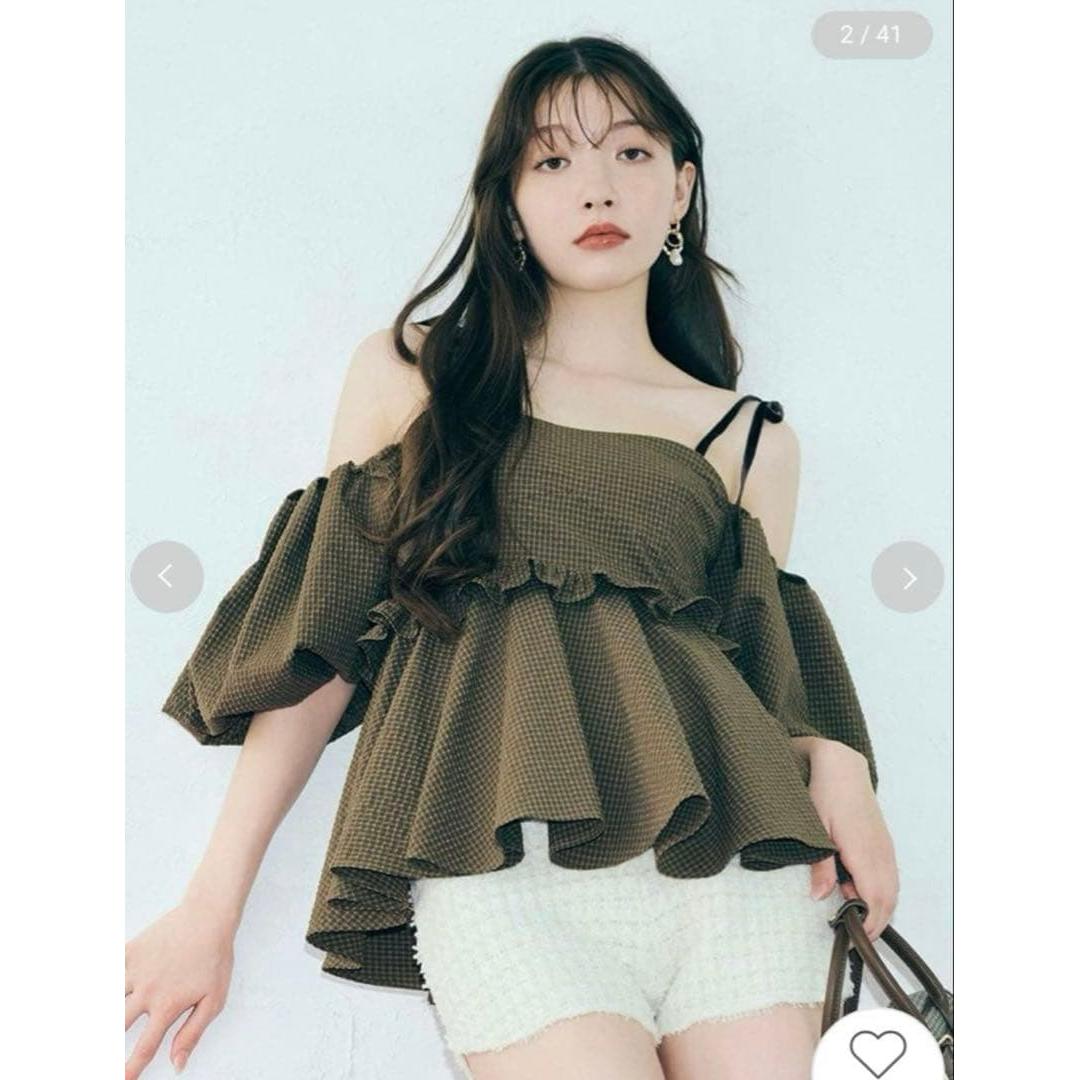 LILY BROWN 3way jacquard peplum bustier