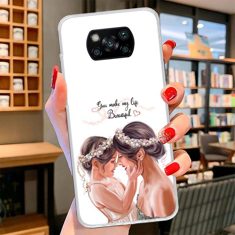 Mom Baby Girls Cover Phone Case For Xiaomi Poco F7 Ultra X7 X6 X5 Pro M7 Redmi 15C 15 13C 13 12C 12 10C 10 9A 9C 9T 9 Shell Poco