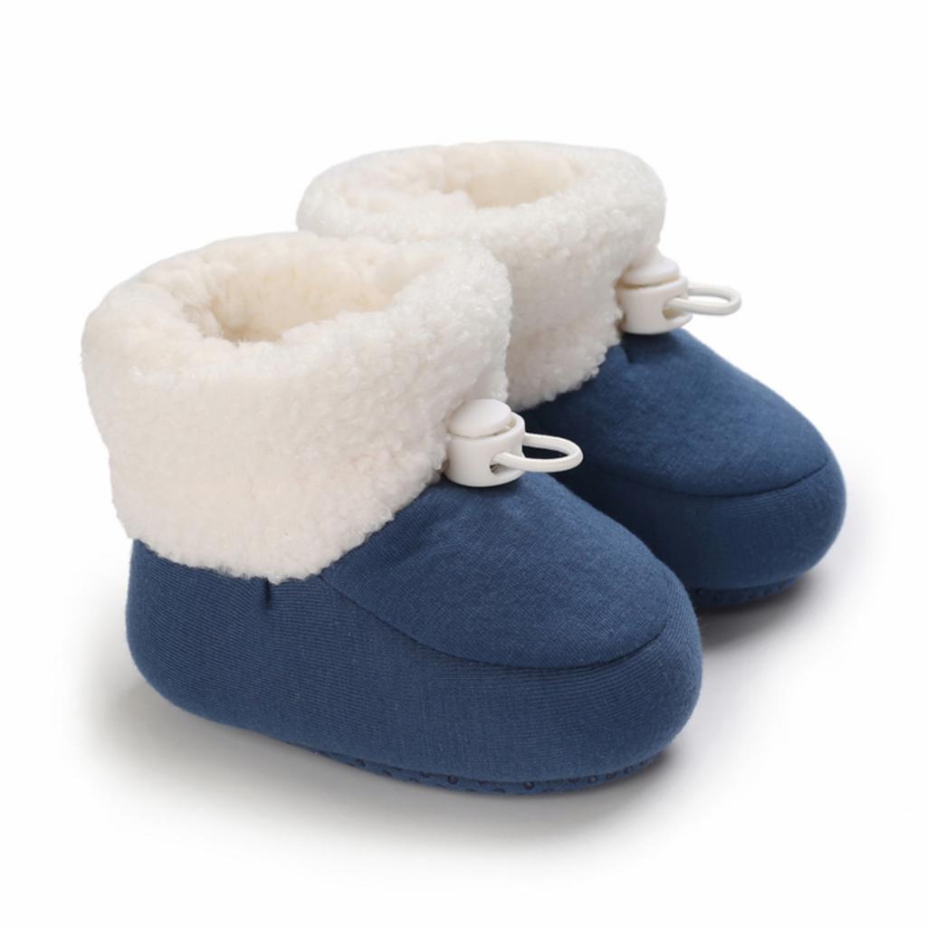 Baby Winter Walking Shoes for 0-12 Months Boys Girls, Lined Walkers with Color Block Design