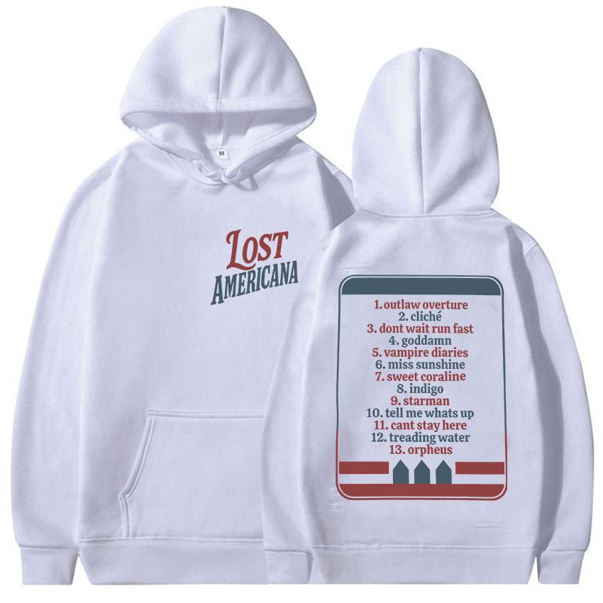 MGK Day Lost Americana Tour 2025 Γραφικό Φούτερ Άλμπουμ Ανδρικό Γυναικείο Vintage Oversized Φούτερ Hip Hop Γοτθικό Μακρυμάνικο Φούτερ