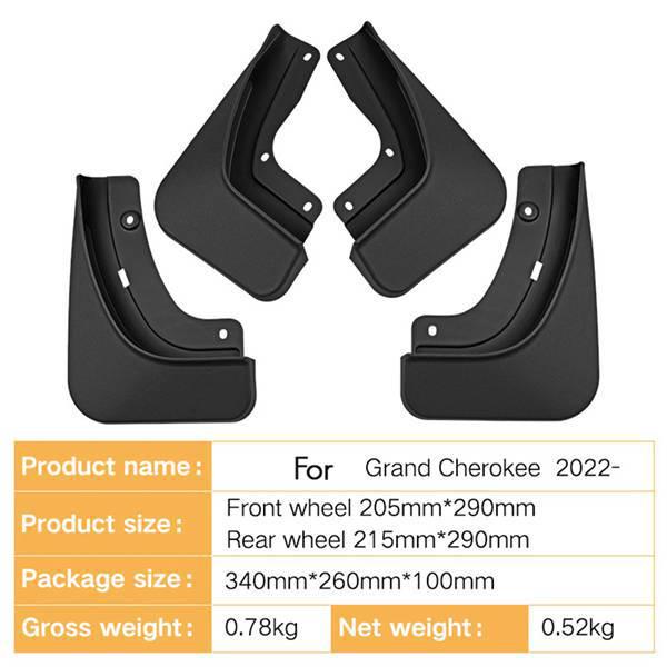 Black ABS Mud Flaps Set for Jeep Grand Cherokee