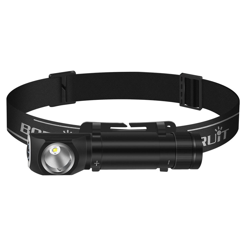 BORUIT HP100 LED Headlamp Headband Right Angle Flashlight 18650 TYPE-C Rechargeable Outdoor Head Lamp Torch Work Light