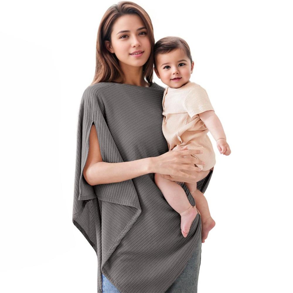 Stretchy Nursing Cover for Breastfeeding Soft Breastfeeding Cover Nursing Poncho  for Baby Stroller серый