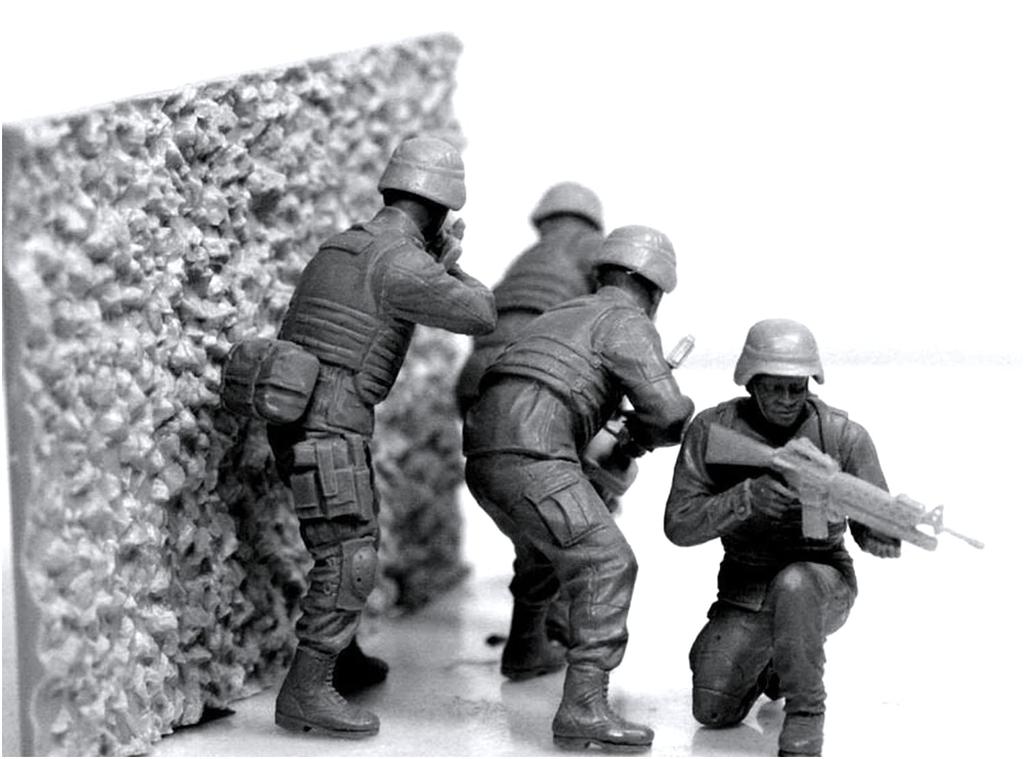 Master Box 1/35 Scale US Marine Corps Middle East Security Deployment with Various Equipment, Set of 4 Plastic Model Kits, MB35075