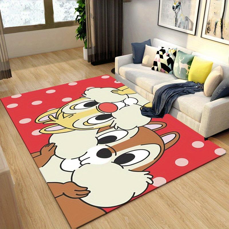 1pc Chip and Dale Pattern Area Rug Soft Flannel Floor Mat for Living Room,Office,Bedroom and Carpet