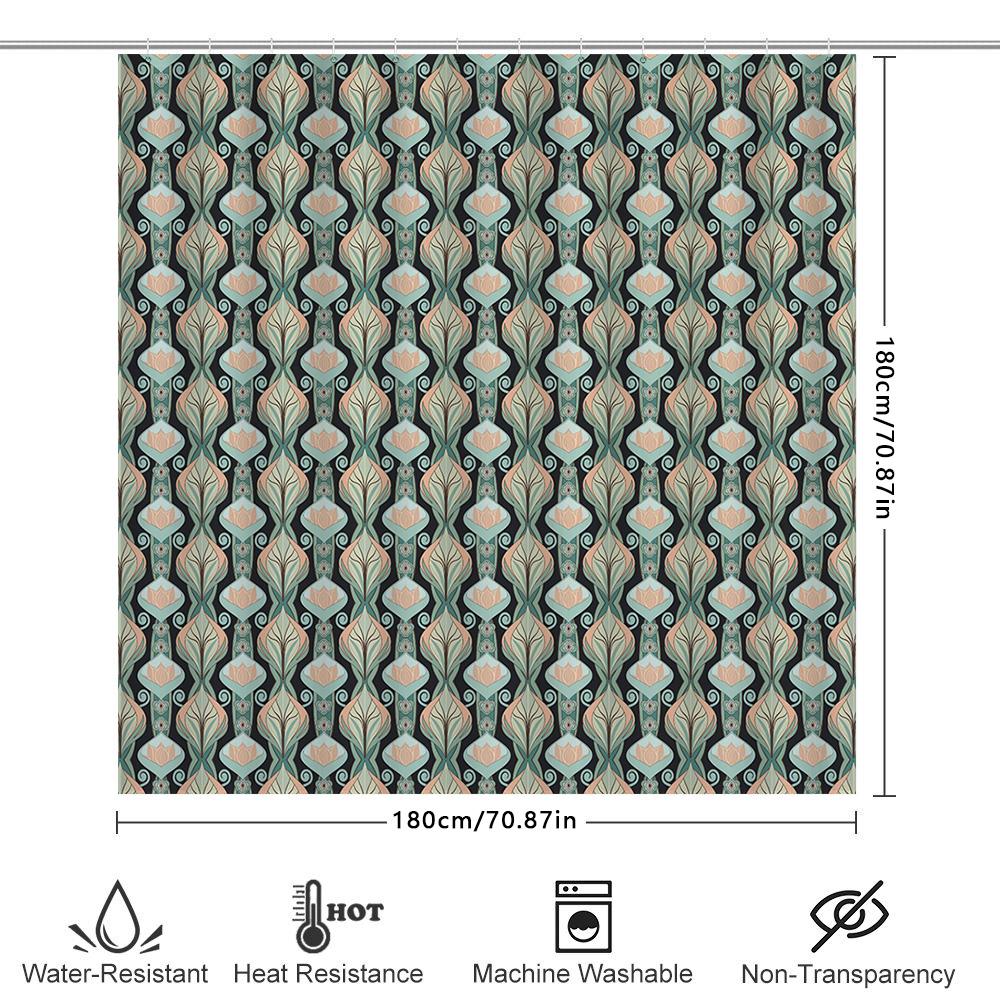 Vintage Floral Decor Shower Curtain: Elegant Pattern For Bathroom Accessories Multiple Colors Available