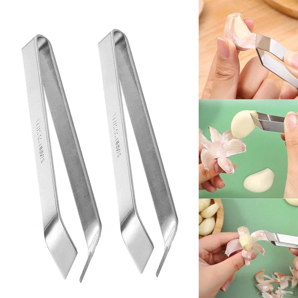 2x Hvitløksskreller Fiskebeintweezers Tang Praktiske Gadgets Japansk Sushi Tang Servering av Forretter