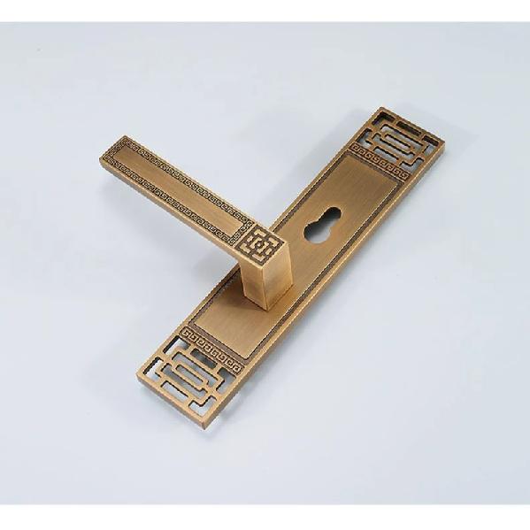 1 Set Aluminiumlegierung Universal leiser Türschloss neuer chinesischer antiker Bronze Innenraum Massivholz Griffschloss mit Schlüssel inklusive