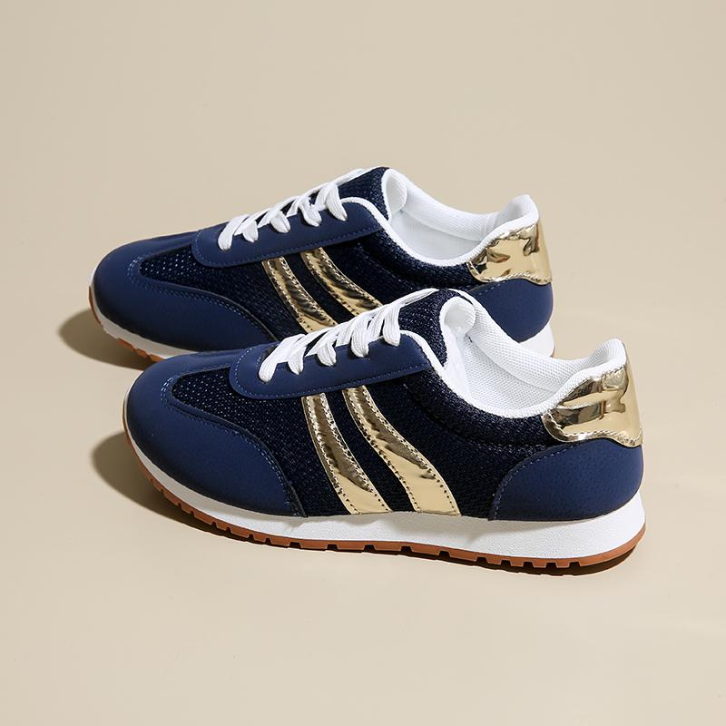 

Мода Новая Женская Тренд Повседневные Кроссовки Удобные Плоские Туфли на Шнуровке Теннисная Обувь Дышащая Обувь для Ходьбы и Бега Zapatillas De Mujer 43 синий