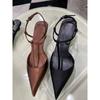 Women's Sandals 2025 New Pointed Triangle Coarse Heel Simple Sandals Comfortable Low Heel Sexy Sandals Large High Heels