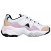 Skechers DLites 3.0 Zenway Leather Synthetic Round Toe Lace-Up Low-Top Dad Sneakers Women Sneakers White Pink 12955-WPKB