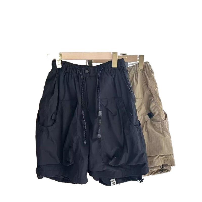 Salopetă casual de vară pentru bărbați, subțire, cu buzunar mare, pantaloni scurți drepți largi, culoare uni