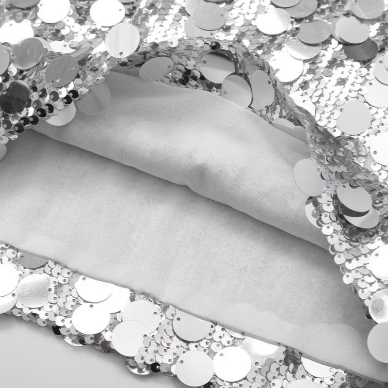 Women Fashion With Sequined Solid Side Zipper Mini Skirt Vintage High Waist Female Chic Lady Skirts