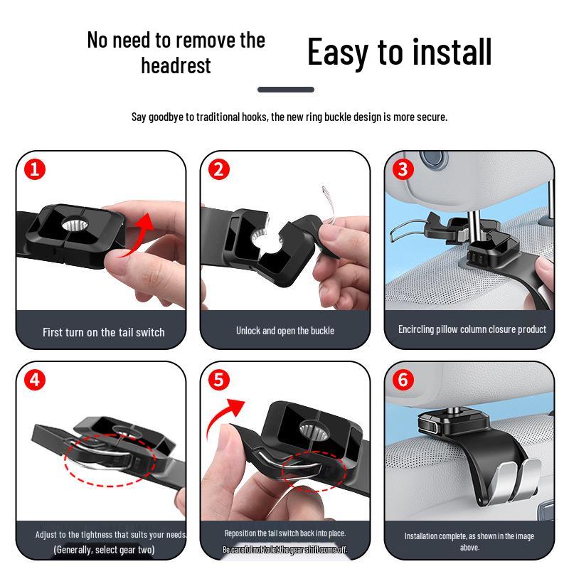 Universal Car Seat Storage Hooks for Howo: Multi-Functional and Automatic Recyclable Design.