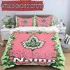 3pcs Duvet Cover Set (1*Duvet Cover + 2*Pillowcase, Without Core), Custom Name Alpha Kappa Alpha Pattern Bedding Set, Home Bedroom Decor Gift