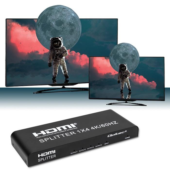 Qoltec Active Splitter 4 X HDMI 4K X 2K | 6Gb/s | 60Hz | High Stability