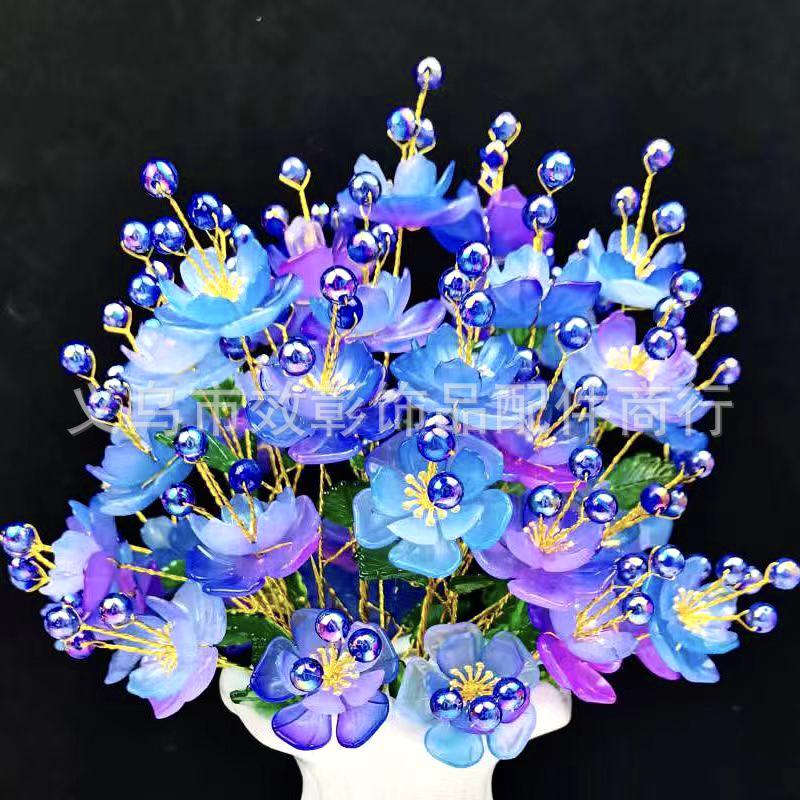 Simulated Plated Phoenix Flower Jewelry: Artificial Strawberry Leaves Headdress Beading Accessories