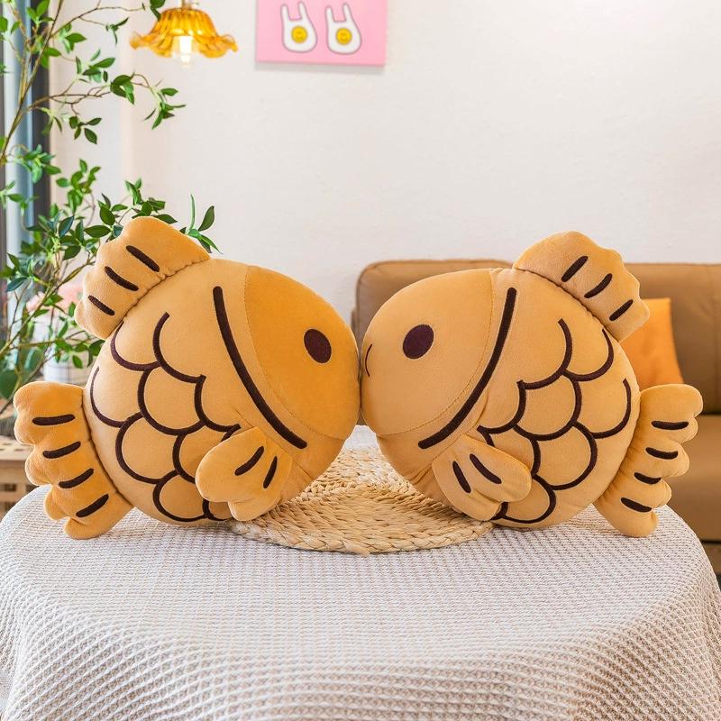 35 cm Giappone Taiyaki Pesce Pagro Marrone Peluche Cuscino Peluche Animale Acquatico Imbottito Cuscino Decorativo per Divano Sedia Regalo