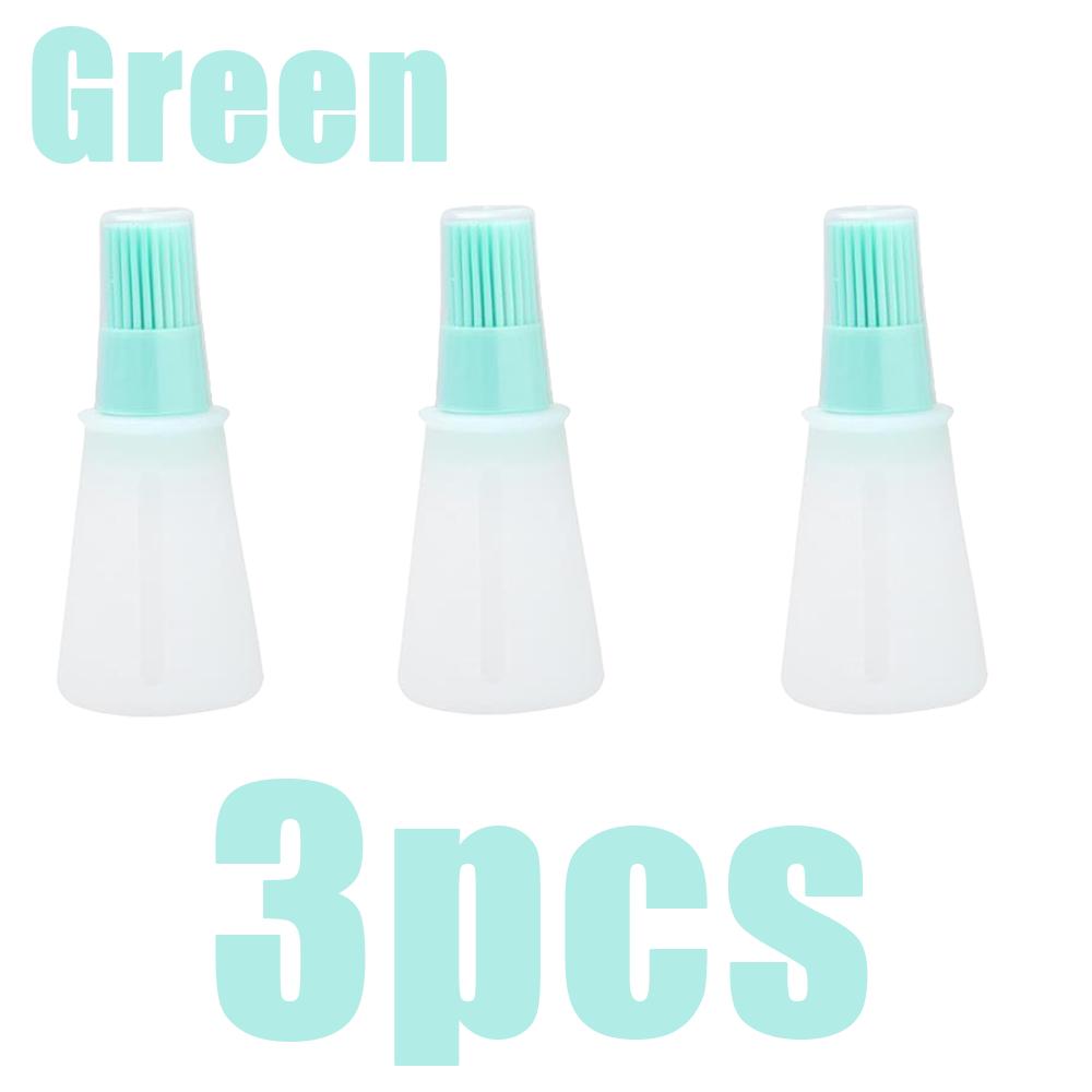 1/2/3pcs Silicone Oil Bottle Brush Oil Dispenser Bottle Barbecue Grill Oil Brushes Kitchen Pastry Steak Baking Household Tools