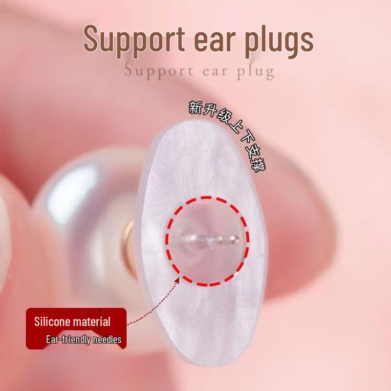 Transparent Silicone Earplug Backs, Food-Grade Anti-Drop, White Acrylic