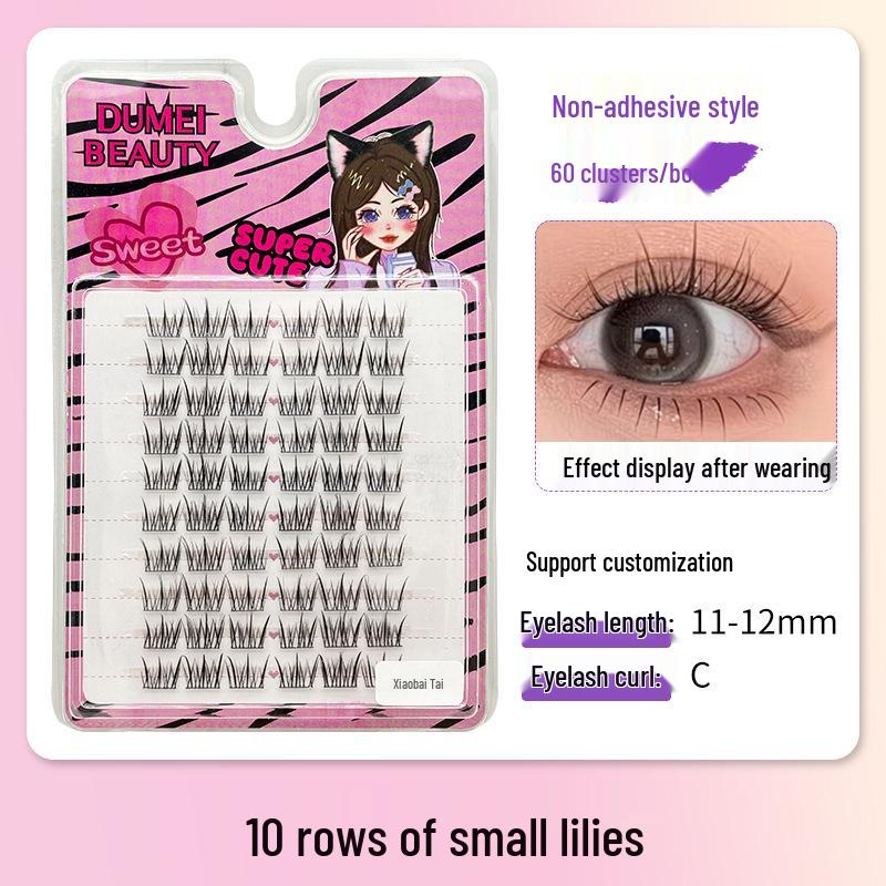 10-Row Autumn Leaf & Sunflower Faux Eyelashes - Flat, Glue-Free