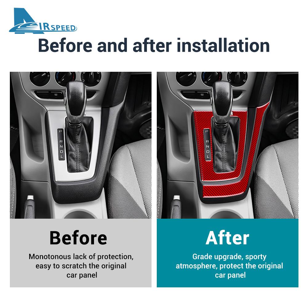 Riktigt mjuk kolfiberdekal för Ford Focus SE ST MK3 2012 2013 2014 LHD RHD Bilväxellåda Rampanel Dekorations Tillbehör