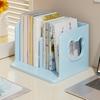 Cute Bookends Organizer for Book Holder Shelf Desk Pastel Kids with Multi-Compartment Anti-Tip