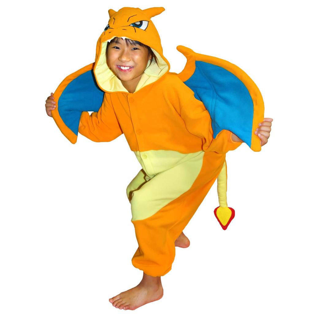 SAZAC Charakter Fleece Kigurumi Pokemon Charizard für Kinder 110cm