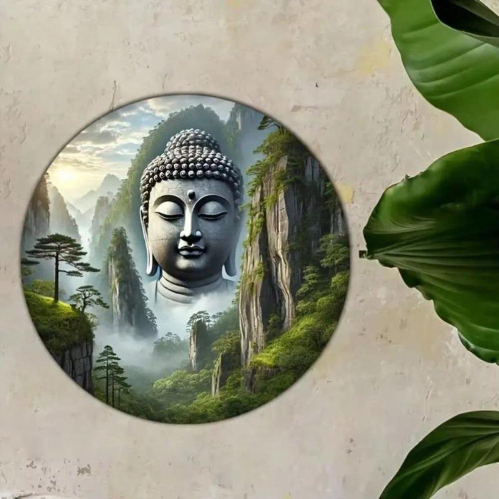 Metal Wall Art Buddha Decor for Home Office Garden Restaurant Interior