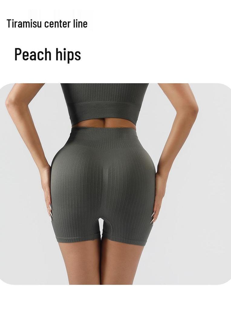 Ensemble de Sport pour Femme : Haut à Col Montant Manches Courtes Fermeture Éclair et Short Ribbed Taille Haute Contrôle du Ventre Lifting des Fesses