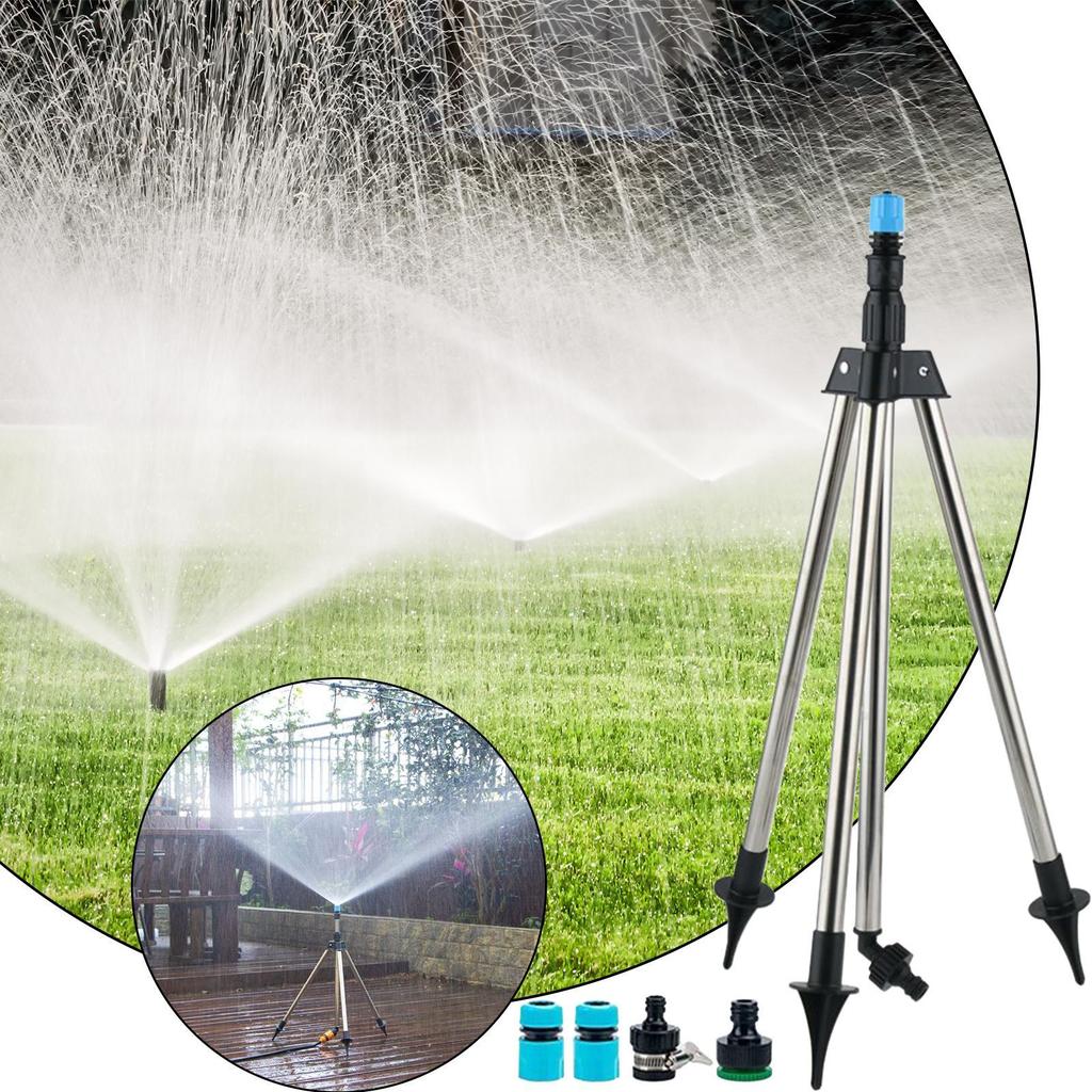 Lawn Tripod Sprinkler 360 Degree Sprinkler Stand Tripod Outdoor Adjustable Height Watering Equipment For Yard Flower Bed