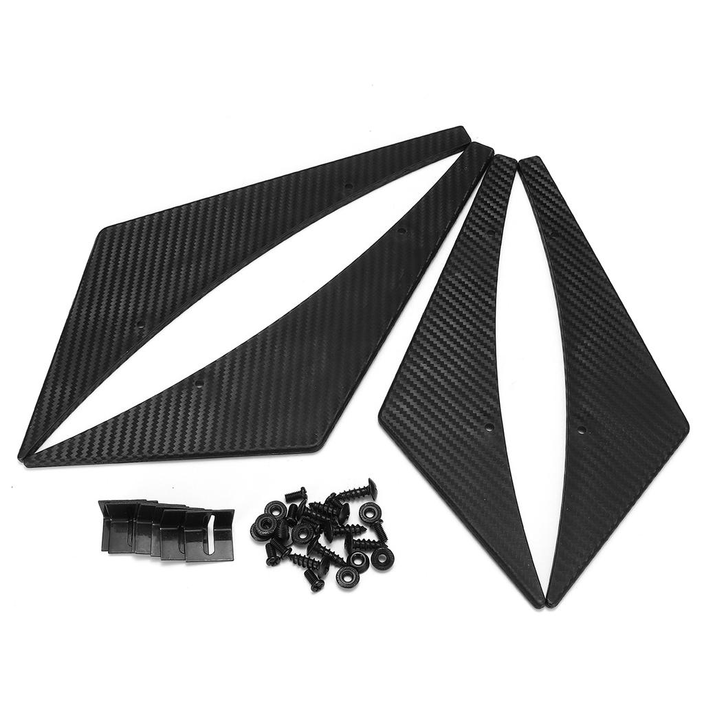 4Pcs Carbon Fiber Universal Car Styling Sticker Fit Front Bulper Lip Diffuser Splitter Fins Body Spoiler Canards Valence Chin