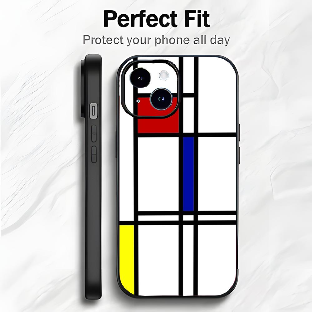 Abstract Iconic Art P-Piet Mondrian Phone Case Phone Case Soft Packaging Lightweight For iPhone17 16 15 14 13ProMax