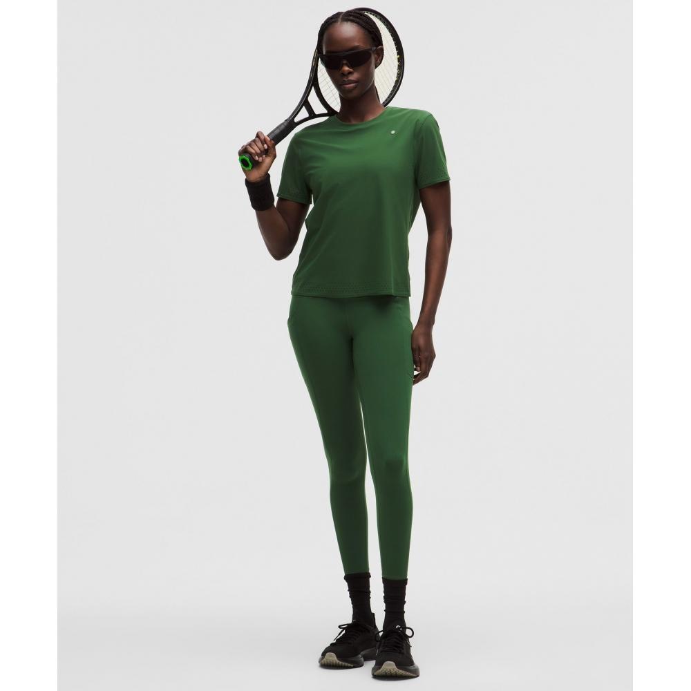 Lululemon Women S Ventilated Short Sleeve tenniS Shirt Ivy Grove