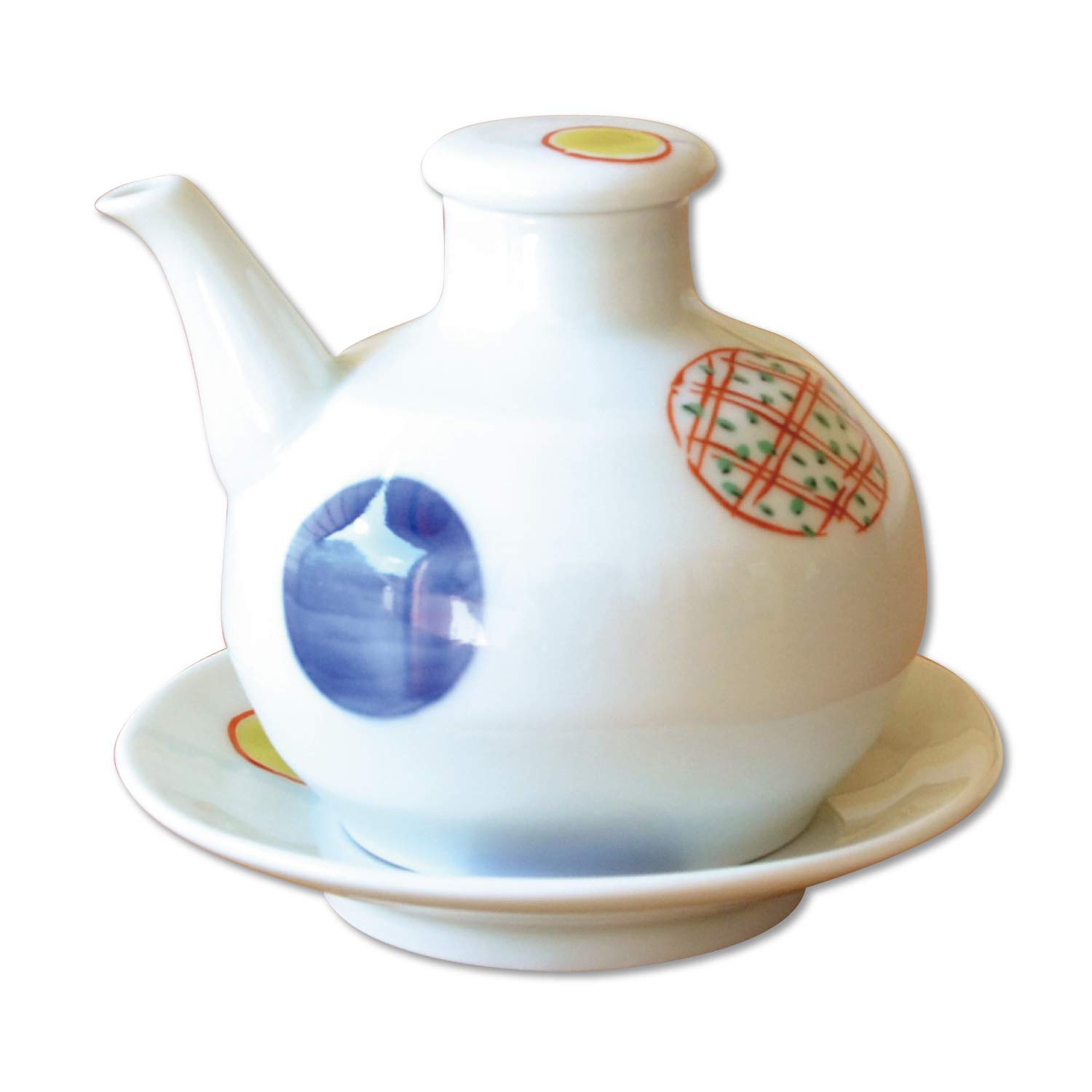 

Stylish and cute compact soy sauce Arita with a round crest Made in dispenser, ware, pattern. Japan. 120ml.