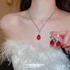 European and American zircon water drop earrings necklace niche court style jewelry set retro light luxury high-end jewelry wholesale
