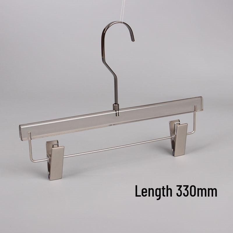 Acrylic Transparent Hangers with Black and Gunmetal Hooks for Women's and Men's Clothing