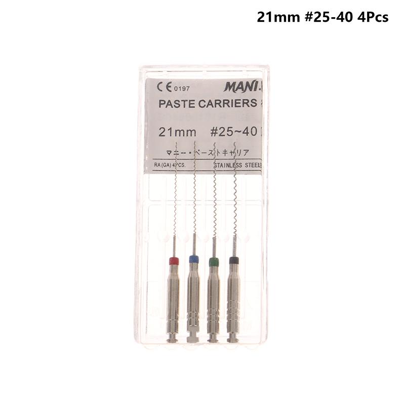 

4Pcs/Box 21/25Mm Size: 25#-40# Dental Rotary Paste Carriers Spiral Conveyor Needle Filler Lentulo Assorted Engine Dentistry Tool 21mm