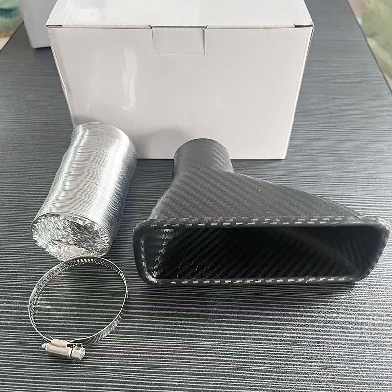 1 Set Universal Car Front Bumper Admission Air Turbo Air Intake Pipe Kit ABS Turbine Inlet Kit Pipe Air Funnel