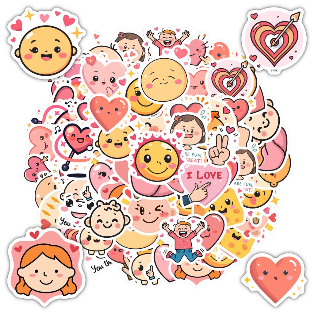 Playful Cute Faces Decals Whimsical Emotions Teacher Reward Stickers Stickers For Phone Fridge Car Sticker